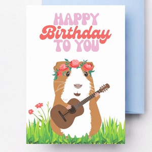 Funny Hamster Birthday Card – Printable 5x7 Digital Download – Cute Animal Greeting for Kids or Adult
