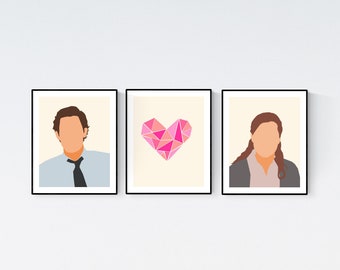 The Office TV Show -  Jim and Pam Print Set