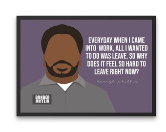 The Office TV Show, Darryl Philbin Quote, Printable Art, The Office Theme Party