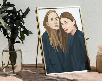 Mary-Kate and Ashely Olsen Art Print