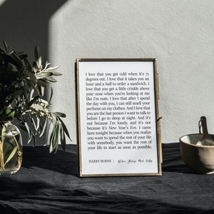 When Harry Met Sally Movie Quote, Meg Ryan and Billy Crystal - Nora Ephron Film