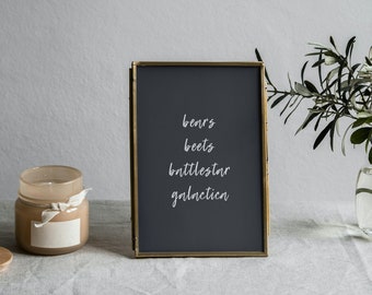 Bears Beets Battlestar Galactica | The Office TV Show Printable