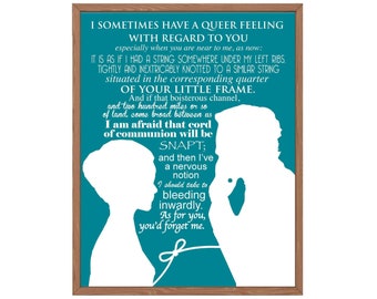 Jane Eyre art print, Mr. Rochester quote, Charlotte Bronte novel printable