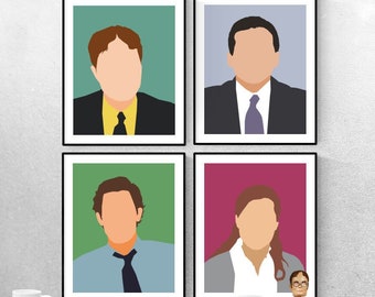 The Office tv show art, regalo per il fan dell&#39;ufficio, jim halpert, pam beesly, michael scott, dwight schrute