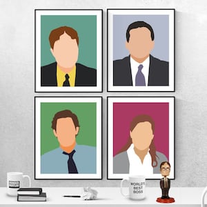 The Office tv show art,  gift for the office fan, jim halpert, pam beesly, michael scott, dwight schrute