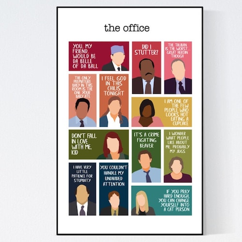 The Office TV Show Characters Printable Poster With Quotes - Etsy