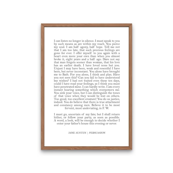 Persuasion - Jane Austen Novel | Captain Wentworth Letter to Anne