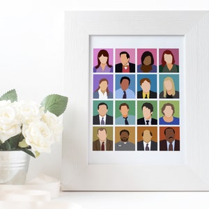 The Office tv show characters poster, the office gifts, minimal cast Printable Digital Poster image 6