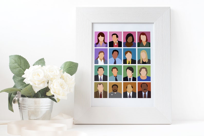 The Office tv show characters poster, the office gifts, minimal cast Printable Digital Poster image 6