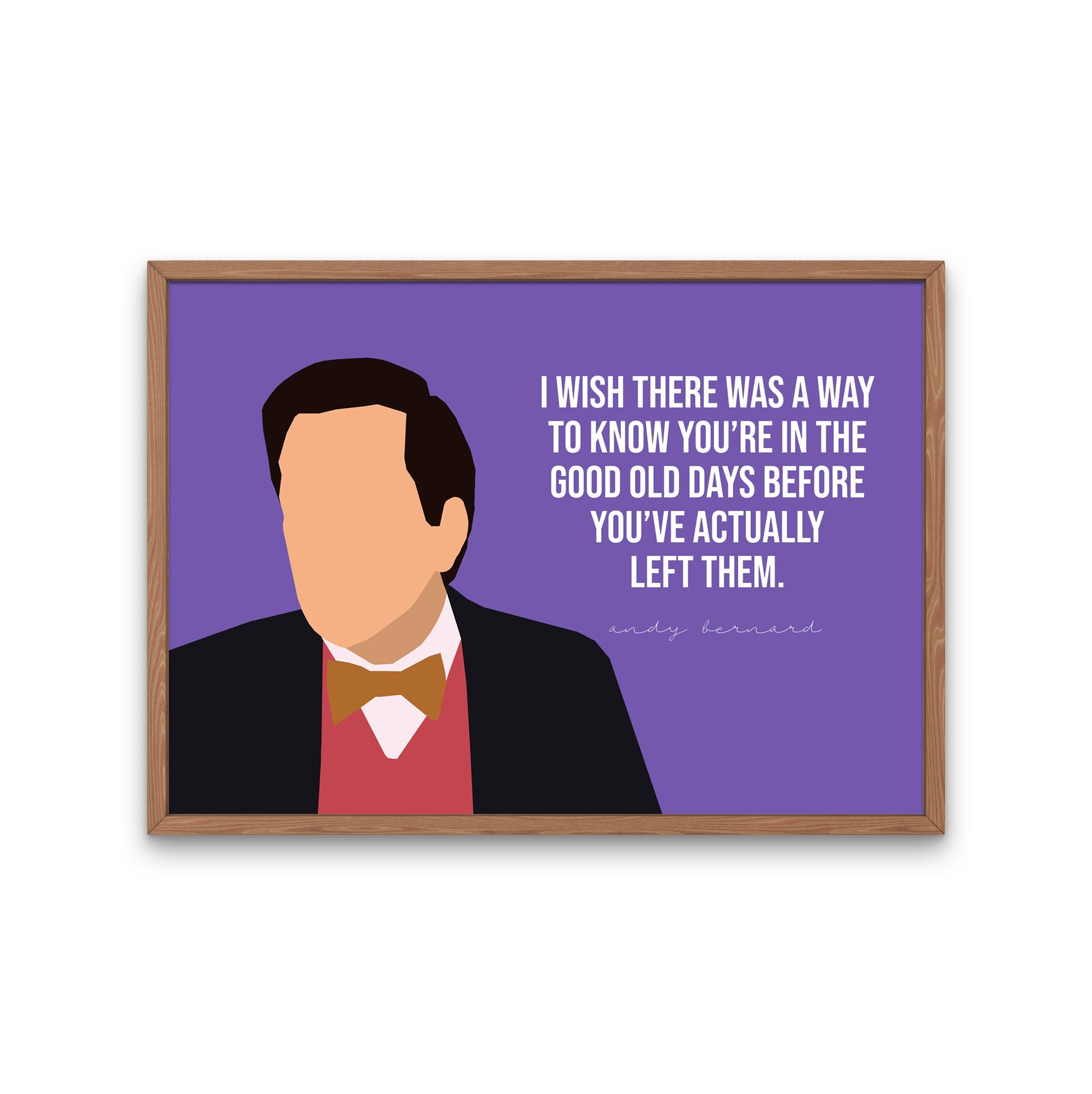 El programa de televisión de Office, arte imprimible de Andy Bernard, cita  de los buenos viejos tiempos - Etsy México, image size:2095x2100