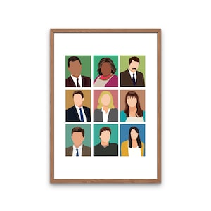 Parks and Recreation Characters Poster, Parks and Rec TV art
