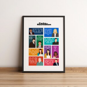 Parks and Recreation Characters Poster, Parks and Rec TV Quotes, Leslie Knope Gift image 6