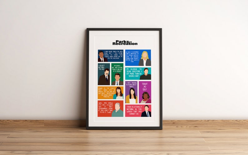 Parks and Recreation Characters Poster, Parks and Rec TV Quotes, Leslie Knope Gift image 6