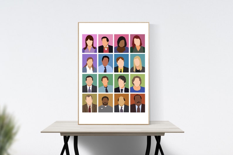 The Office tv show characters poster, the office gifts, minimal cast Printable Digital Poster image 5