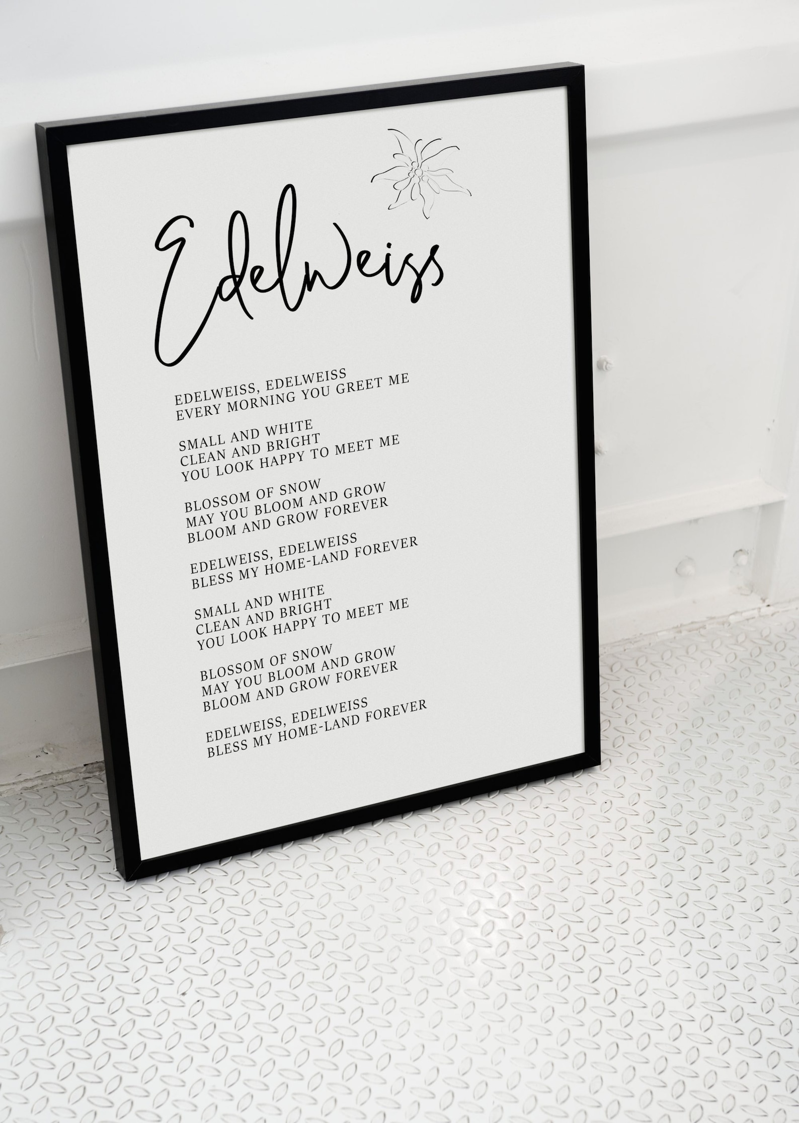 Edelweiss Lyrics Sound of Music Poster Etsy