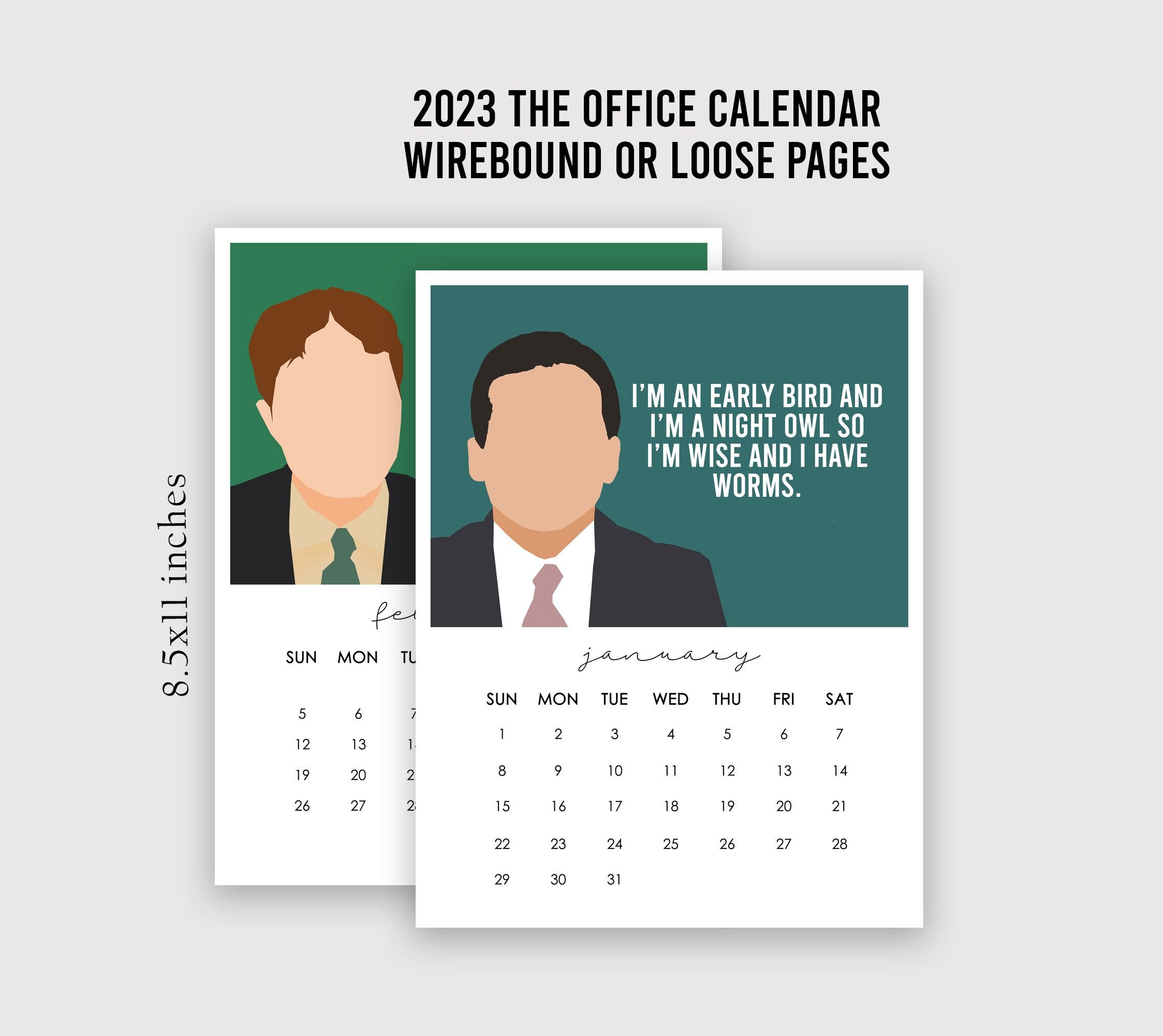 2023 Calendar of the Office Characters - Etsy