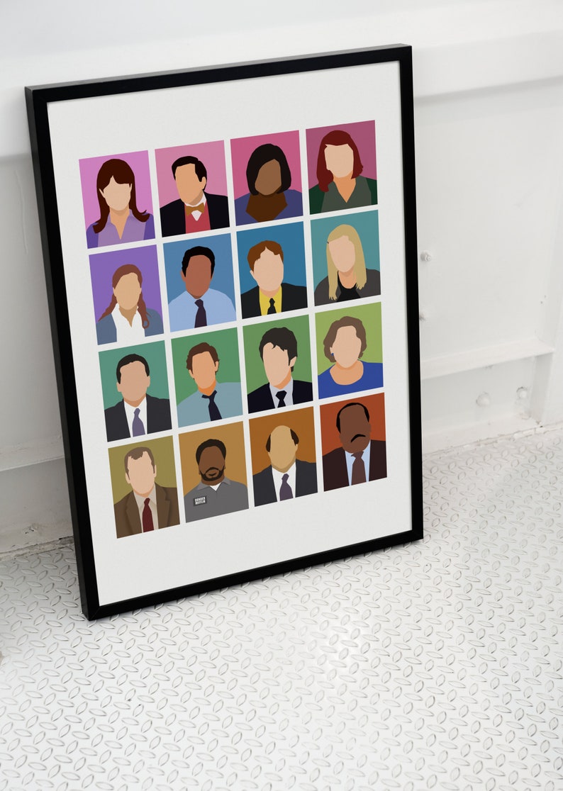 The Office tv show characters poster, the office gifts, minimal cast Printable Digital Poster image 4