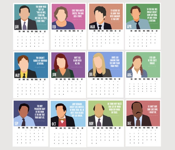 2020 calendar of the office characters 2020 planner stocking stuffer the office tv show fan 2020 calendar office