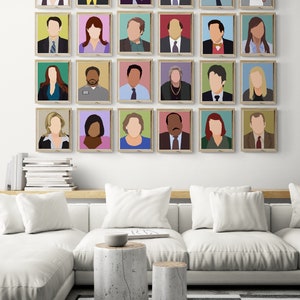 Il set di poster dei personaggi di Office, mescola e abbina ritratti minimali immagine 6