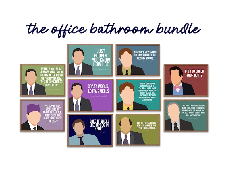 The Office Bathroom Bundle Prints image 4