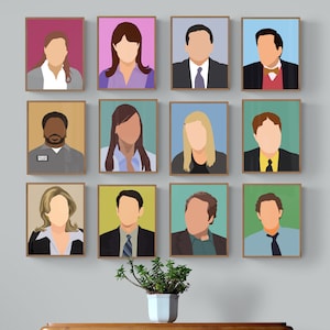 Il set di poster dei personaggi di Office, mescola e abbina ritratti minimali immagine 8