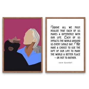 Jane Goodall Portrait and Quote