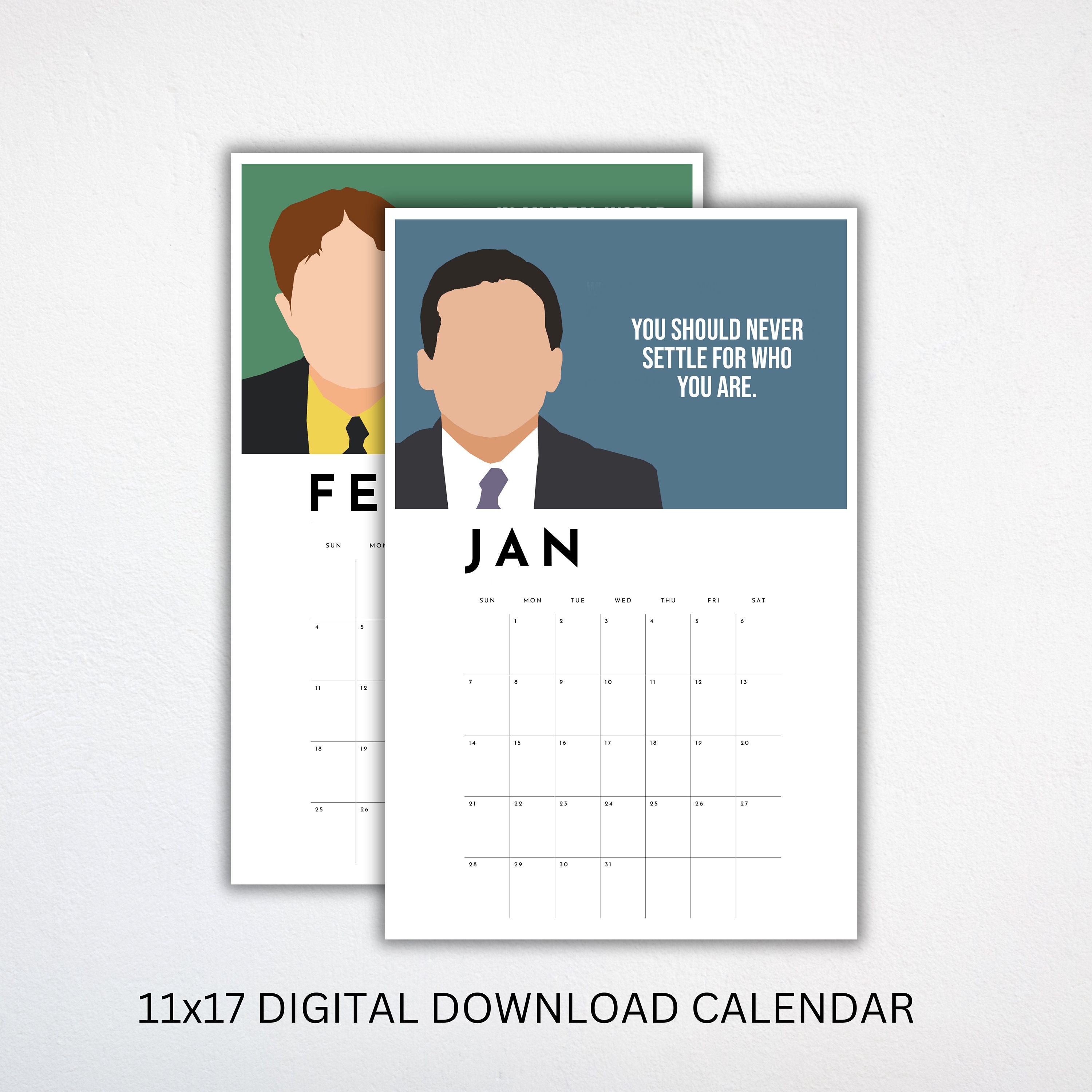 2024 Printable Calendar of the Office Characters - Etsy