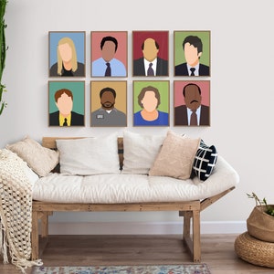 Il set di poster dei personaggi di Office, mescola e abbina ritratti minimali immagine 4