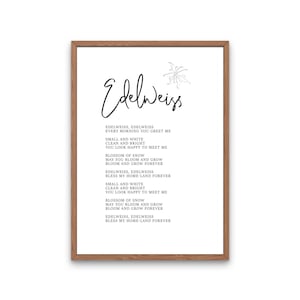Edelweiss Lyrics, Sound of Music Poster