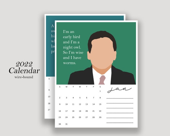 2022 Calendar Of The Office Characters | Etsy
