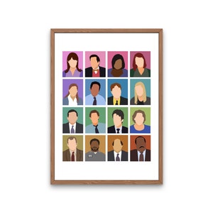 The Office tv show characters poster, the office gifts, minimal cast Printable Digital Poster