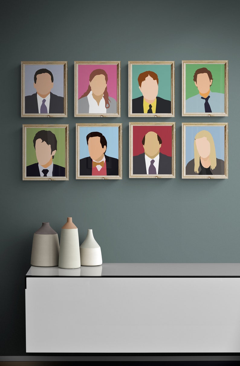 Il set di poster dei personaggi di Office, mescola e abbina ritratti minimali immagine 10