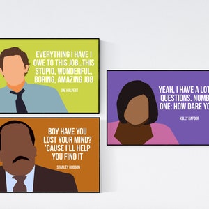 The Office TV Show, Kelly Kapoor, Stanley Hudson, Jim Halpert Printable Set
