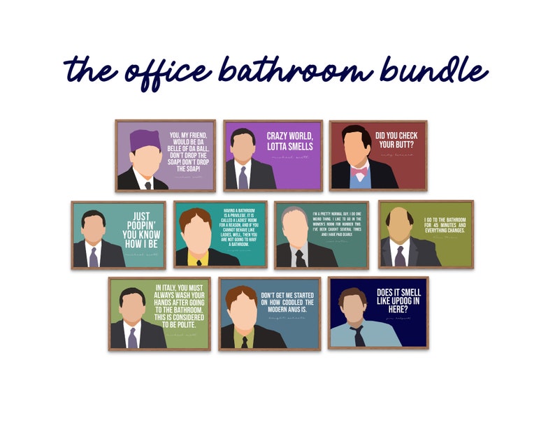 The Office Bathroom Bundle Prints image 1