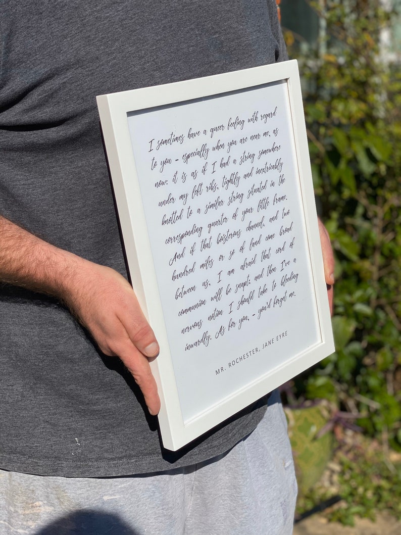 Jane Eyre art print Mr. Rochester quote Charlotte Bronte | Etsy