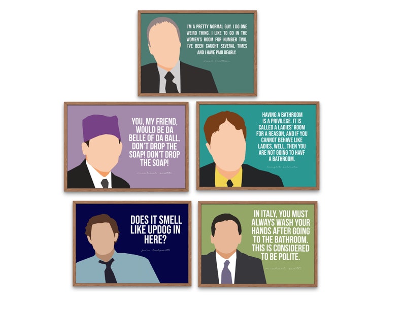 The Office Bathroom Bundle Prints image 2