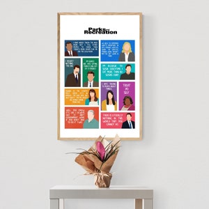Parks and Recreation Characters Poster, Parks and Rec TV Quotes, Leslie Knope Gift image 7