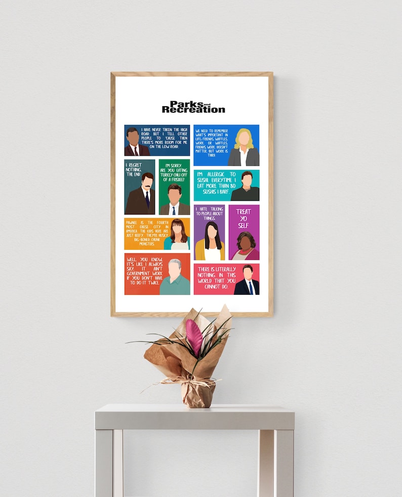 Parks and Recreation Characters Poster, Parks and Rec TV Quotes, Leslie Knope Gift image 7