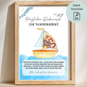 Communion money gift for boy | Communion gift | Digital download | Communion gift idea with money | DIY PDF to print