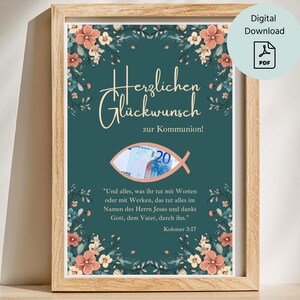 Communion money gift for girls | Communion gift | Digital download | Communion gift idea with money | DIY PDF to print