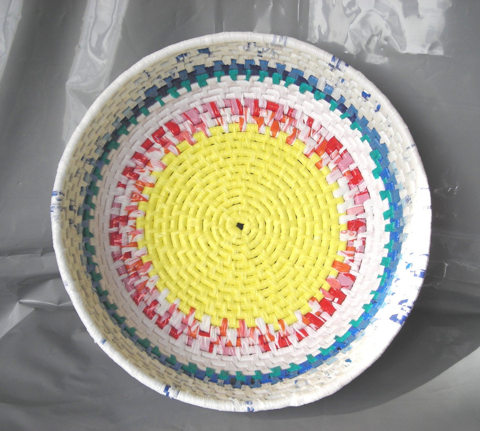 Recycled plastic bag basket sun and rain Etsy