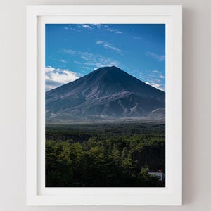 Mt Fuji Landschaft Druck, Japan Natur Poster, Wald Berg Wandkunst, Japanische Vulkan Szene, Kawaguchiko minimalistisches Dekor, Berg Fuji