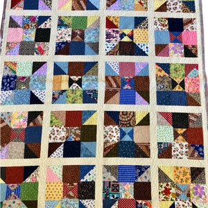 Scrappy handgemachte Decke zu verkaufen, Patchworkdecke, Sofadecke, Sofadecke, Versandfertig - 150 cm x 181 cm