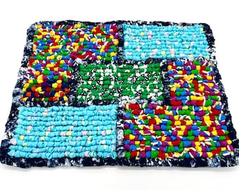 Locker Hooked Hot Pad, Fabric Trivet for Hot Dishes, Unique Gift - 9-3/4” x 11-1/2”