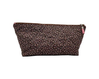 Handmade Quilted Zipper Pouch, Cosmetic Bag, Travel Case