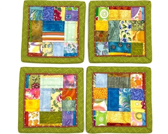 Quilted Coasters Set, Handmade Fabric Trivets - Available in Sets of 2 and 4