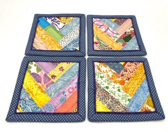Fabric Quilted Coasters, Handmade - Available in Sets of 2 and 4