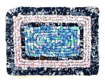 Locker Hooked Trivet, Fabric Hot Pad for Hot Dishes, 6-1/2” x 9”