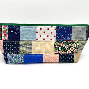 Handmade Quilted Zipper Pouch - Patchwork Design
