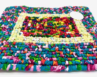 Locker Hooked Handmade Trivets for Hot Dishes - 9-3/4” x 11-3/4”